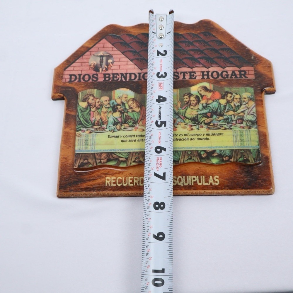 VTG The Last Supper Wood Wall Art DIOS BENDIGA ESTE HOGARE God Bless This Home - Picture 6 of 7